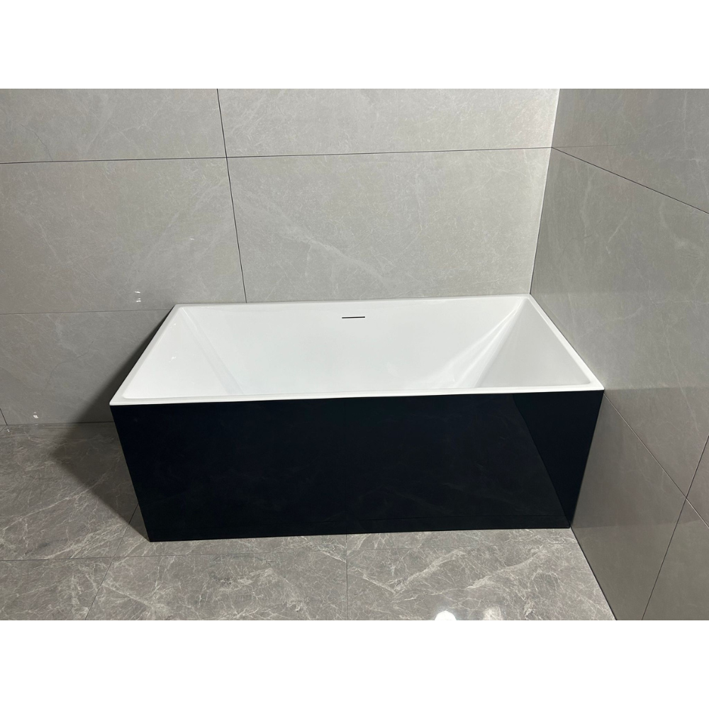 Dureno Freestanding Tub White & Black - 67"x 31.5"x 23.5" - CTB009G